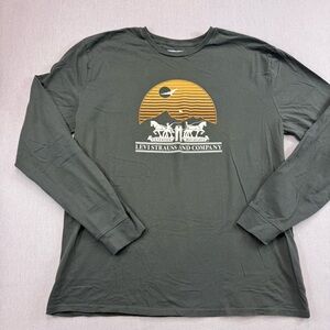 Levi's Shirt Men's XXL Green Long Sleeve Crewneck Casual Graphic Outdoor
